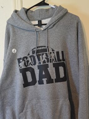 Gildan Gray 'Football Dad' Pullover Hoodie